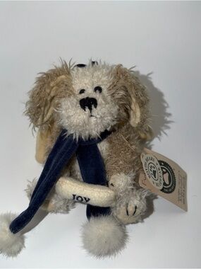 Boyds Bears Plush Puppy in Cream and Navy Accent